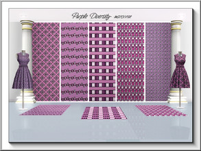 Sims 3 — Purple Diversity_marcorse by marcorse — Five selected patterns in purple. Purple Diamds/Purple Mosaic are found