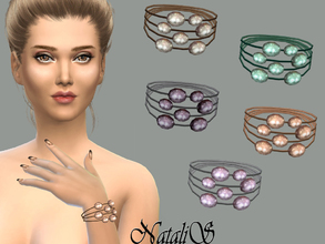 Sims 4 — NataliS_Multilayer freshwater pearl bracelet FT-FE by Natalis — Multilayer natural freshwater pearl bracelet.