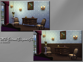 Sims 4 — MB-EternalEleganceJ2 by matomibotaki — MB-EternalEleganceJ2,one solid colored wallpaper, one half with wooden