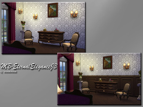 Sims 4 — MB-EternalEleganceJ3 by matomibotaki — MB-EternalEleganceJ3,one solid colored wallpaper, one half with wooden