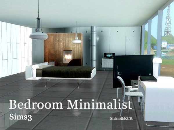 Sims 3 — Bedroom Minimalist by ShinoKCR — This Bedroom containes several Designer Pieces and matches fine with the