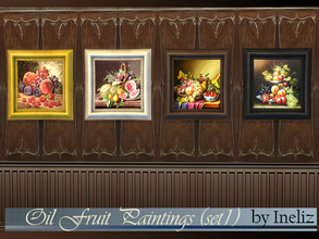 Sims 4 — Oil Fruit Paintings (set 1) by Ineliz — The Oil Fruit Paintings set is great for kitchen and dining room decor.