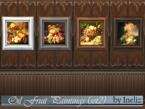 Sims 4 — Oil Fruit Paintings (set 2) by Ineliz — The Oil Fruit Paintings set is great for kitchen and dining room decor.