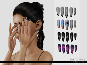 Sims 3 — LeahLillith Stiletto Nails by Leah_Lillith — Stiletto Nails 5 different presets 3 of them - recolorable hope
