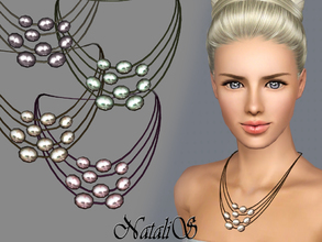 Sims 3 — NataliS TS3 Multilayer freshwater pearl necklace FT-FE by Natalis — Multilayer natural freshwater pearl