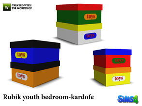 Sims 4 — kardofe_Rubik youth bedroom_Box by kardofe — Colored boxes to store toys