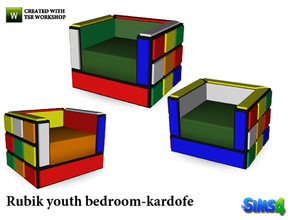 Sims 4 — kardofe_Rubik youth bedroom_Living Chair by kardofe — Armchair decorated like a Rubik's Cube 