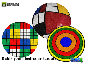 Sims 4 — kardofe_Rubik youth bedroom_Rug by kardofe — Three large, comfortable and colorful carpets 