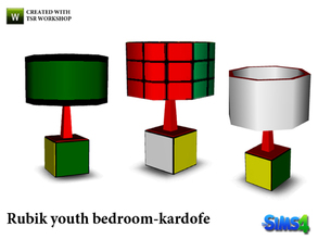 Sims 4 — kardofe_Rubik youth bedroom_Table Lamp by kardofe — Table lamp inspired by the Rubik's Cube