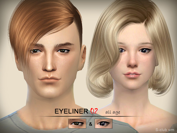 Sims 4 — S-Club WM ts4 eyeliner 02 by S-Club — Eyeliner for all age, 2 styles include, enjoy !
