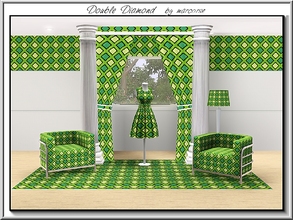 Sims 3 — Double Diamond_marcorse by marcorse — Geometric pattern: diamond inside diamond shapes in yellow and green.