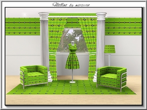 Sims 3 — Flatline_marcorse by marcorse — Geometric pattern: stripe and circle design in yellow and green
