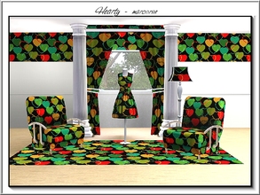 Sims 3 — Hearty_marcorse by marcorse — Geometric pattern: hearty design on black