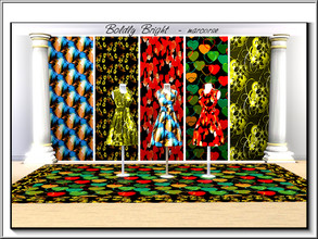 Sims 3 — Boldly Bright_marcorse by marcorse — Five collected patterns in bold, bright colours. Confetti and Vinca Curls