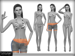 Sims 4 — Denim Beach Jean by DarkNighTt — Denim Beach Jean for 'Summer'. Have 5 varitions. 
