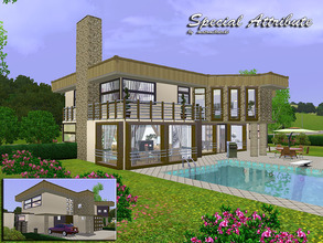Sims 3 — Special_Attribute by matomibotaki — Unusual, modern architecture with asymetrical built elements. Details: