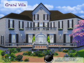 Sims 4 — Grand Villa by permanentgrin — This stately manor impresses both inside and out. The beautiful landscaping in