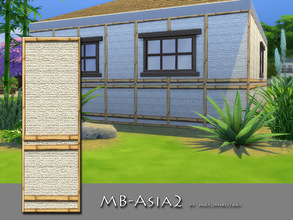 Sims 4 — MB-Asia2 by matomibotaki — MB-Asia2 - asian wallpaper with bamboo and rough textural pattern, created for Sims 4