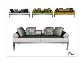 Sims 4 — Pilar Ambientes Loveseat2 by Pilar — Various colors for four areas: Provencal, tropical. marine and indu