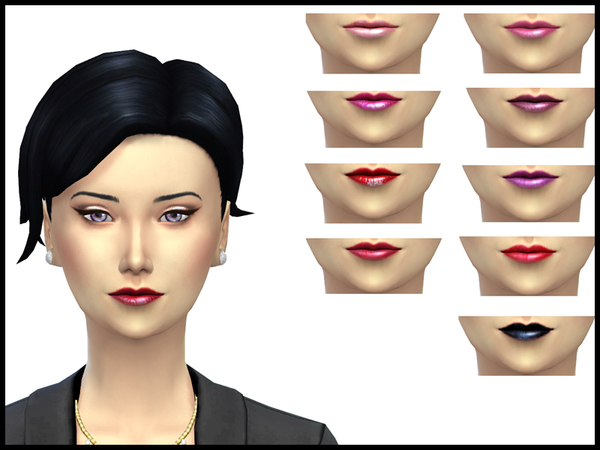 Sims 4 — Variety Lipstick by Witchbadger — Variety of Lipstick for use with female sims age teen and up. Please DO NOT