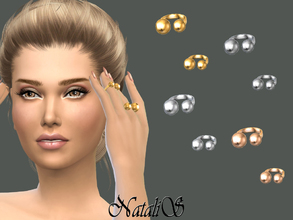 Sims 4 — NataliS_Metal beads open rings by Natalis — Excellent open rings. Radiant polishing metal beads on a thin shiny