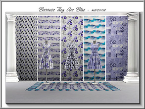 Sims 3 — Because They Are Blue_marcorse.. by marcorse — Five patterns grouped together simply because they are blue. By