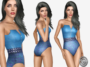 Sims 3 — Lush Summers by pizazz — This swimsuit is a one piece that has both sparkle and fun. Adult sims will enjoy the