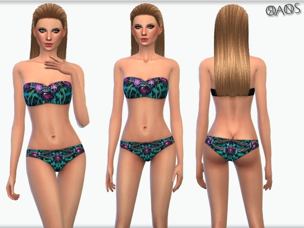 Sims 4 — Angie Jewel Print Bikini Set by OranosTR — New Clothes. ^_^