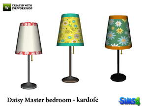 Sims 4 — kardofe_Daisy Master bedroom_ Table lamp by kardofe — Table lamp with a cheerful decor screens