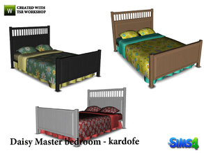Sims 4 — kardofe_Daisy Master bedroom_Bed by kardofe — Bed in three different colors