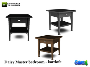 Sims 4 — kardofe_Daisy Master bedroom_end table by kardofe — Bedside table in three different textures together with the
