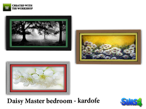 Sims 4 — kardofe_Daisy Master bedroom_Picture by kardofe — Pictures with three different plates and three different