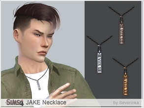 Sims 4 — JAKE Necklace by Severinka_ — Men's accessories - pendant with Roman numerals JAKE 3 colors pendants - silver,