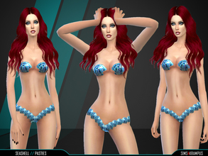 Sims 4 — Seashell Pasties by SIms4Krampus — This is a stand alone pair of pasties for female Sims. The texture is of