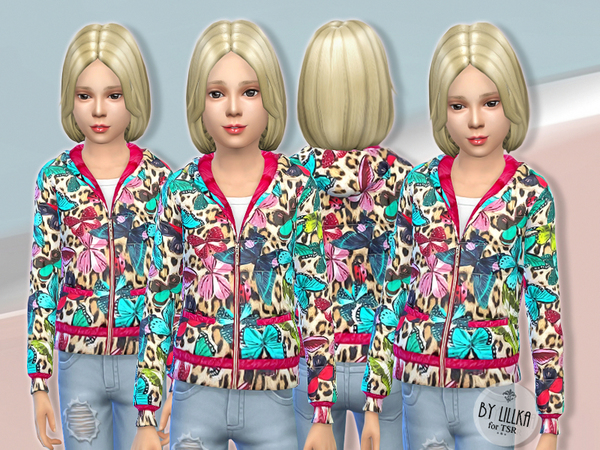 Sims 4 — Butterfly Jacket by lillka — Butterfly Jacket New item / one style I hope you like it :) Hair by Kiara