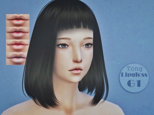 Sims 4 — Tong_LipGloss G1 by SimsTong — 5 colors. You can change its color according to your own thoughts. It seems to be