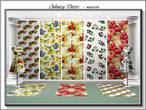 Sims 3 — Culinary Decor_marcorse by marcorse — Five fruit and culinary patterns for your Sim kitchen. All are found in