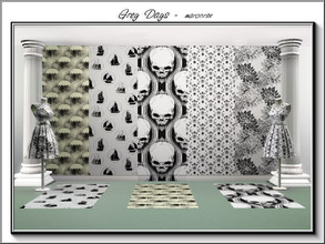 Sims 3 — Grey Days_marcorse by marcorse — Five selected monochrome patterns in grey.black and white. All are found in