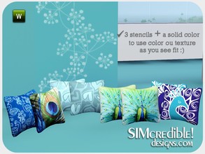 Sims 3 — We love peacock cushions by SIMcredible! — by SIMcredibledesigns.com available at TSR