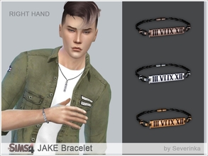 Sims 4 — JAKE Bracelet RH by Severinka_ — Men's accessories - bracelet on right hand with Roman numerals JAKE 3 colors