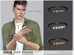 Sims 4 — JAKE Bracelet LH by Severinka_ — Men's accessories - bracelet on left hand with Roman numerals JAKE 3 colors