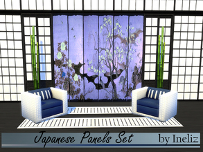 Sims 4 — Japanese Panels Set by Ineliz — The best and most relaxing spa is the one that brings peace to the soul just
