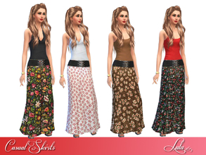 Sims 4 — Maxi Flowered Casual Skirts  by Lulu265 — Just a simple flowery long skirt that is versatile and goes with many