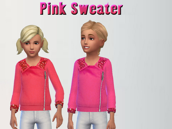Sims 4 — Pink Sweaters by Puresim — Two pink sweaters with pink glitters. Standalone item.