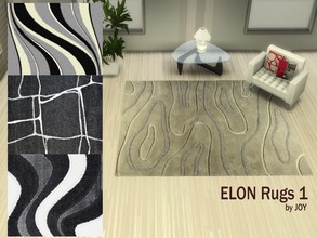 Sims 4 — ELON Rugs  by Joy6 — Set of modern rugs with abstract drawing