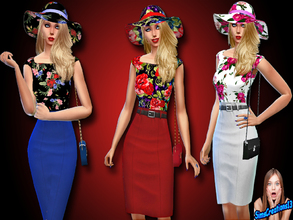 Sims 4 — Floral Wedding Outfit by SIMSCREATIONS13 — Floral Wedding Outfit comes in 3 colours. 1. Has a black top with