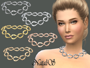 Sims 4 — NataliS_Metal chain necklace by Natalis — Beautiful trendy necklace. Massive metal chain. 6 colors. FT-FA-YA.
