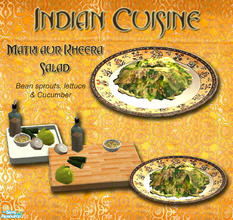 Sims 2 — Indian Cuisine - Matki Aur Kheera Salad by Simaddict99 — Bean sprouts, cucumber and lettuce tossed in a lemon