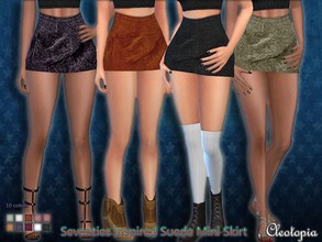 Sims 4 — Set47- Seventies Suede Mini Skirt by Cleotopia — Rock that trendy seventies look with this suede mini skirt.