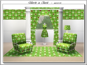 Sims 3 — Hearts in Check_marcorse by marcorse — Geometric pattern: check design with hearts in red, green and white